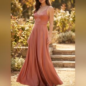 David's Bridal Copper Maxi Dress